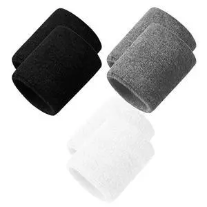 3 Pack Men & Women Terry Sports Wristbands(Black,White,Gray 3 Pack Men & Women Terry Sports Wristbands(Black,White,Gray