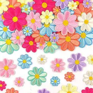 32Pcs 4 Sizes Daisy Flower Iron on Patches Cute Daisy Floral Embroidery Applique Patch for Hats Clothes Jeans Jacket(Multicolor) 32Pcs 4 Sizes Daisy Flower Iron on Patches Cute Daisy Floral Embroidery Applique Patch for Hats Clothes Jeans Jacket(Multicolor)