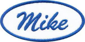 Embroidered Patch Mike Retro Americana 1950s Gas Station Mechanic Style Oval Patch - Sew On Iron On Embroidered Patch Mike Retro Americana 1950s Gas Station Mechanic Style Oval Patch - Sew On Iron On