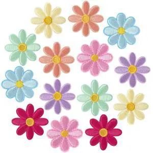 14 Pcs Flower Iron on Patches, Cute Daisy Flower Applique Patch 14 Pcs Flower Iron on Patches, Cute Daisy Flower Applique Patch