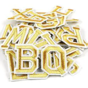 Iron On Letters, 52 Pcs Letter Patches with Ironed Adhesive (Gold) Iron On Letters, 52 Pcs Letter Patches with Ironed Adhesive (Gold)