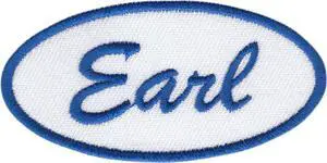 Earl Name Tag - Embroidered Iron on Patch Earl Name Tag - Embroidered Iron on Patch
