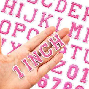 108PCS Iron on Letters and Numbers 1 inch Small Embroidered Letter Patches, A-Z & 0-9 Alphabet Applique for Clothing, Hats, Shirts, Bags, DIY Craft Decor, Pink 108PCS Iron on Letters and Numbers 1 inch Small Embroidered Letter Patches, A-Z & 0-9 Alphabet Applique for Clothing, Hats, Shirts, Bags, DIY Craft Decor, Pink