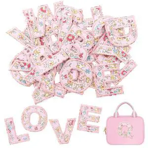 26PCS Flower Letter Patch Stickers, Iron on A-Z Fabric Letters Patches 26PCS Flower Letter Patch Stickers, Iron on A-Z Fabric Letters Patches