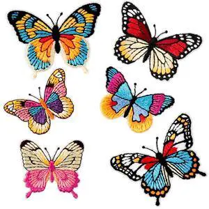 6Pcs Colorful Butterfly Iron on Patches 6 Styles Butterfly Patches Elegant Applique Patches Pretty Embroidered Patches Sew On Patches for Clothes Backpacks Hats DIY Decoration 6Pcs Colorful Butterfly Iron on Patches 6 Styles Butterfly Patches Elegant Applique Patches Pretty Embroidered Patches Sew On Patches for Clothes Backpacks Hats DIY Decoration