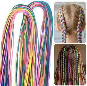 64pcs Hair Strings for Braids Colorful Hair Wrap String 64pcs Hair Strings for Braids Colorful Hair Wrap String
