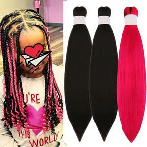Kids Braiding Hair Pre stretched 16 inches Mixed Color Braiding Hair for Kids Kids Braiding Hair Pre stretched 16 inches Mixed Color Braiding Hair for Kids