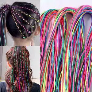 54 Pcs Colorful Hair Wrap String For Braids Assorted Rainbow Fashionable Gradient Color Women DIY Ponytail Braids Styling Accessories 54 Pcs Colorful Hair Wrap String For Braids Assorted Rainbow Fashionable Gradient Color Women DIY Ponytail Braids Styling Accessories