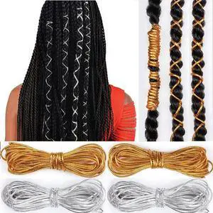 4 Pieces 5M Elastic Cords Braids Hair Dreadlock Braids Hair Accessories Metallic Tinsel Stretch Cord Ribbon Gold Silver String Jewelry Thread for Hair Braiding Ornament Hanging and Gift Wrapping 4 Pieces 5M Elastic Cords Braids Hair Dreadlock Braids Hair Accessories Metallic Tinsel Stretch Cord Ribbon Gold Silver String Jewelry Thread for Hair Braiding Ornament Hanging and Gift Wrapping