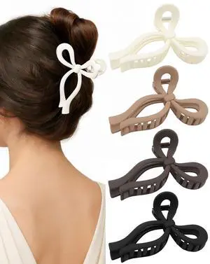 4 Pack Large Bow Hair Claw Clips for Women 4.3" Hair Accessories 4 Pack Large Bow Hair Claw Clips for Women 4.3" Hair Accessories