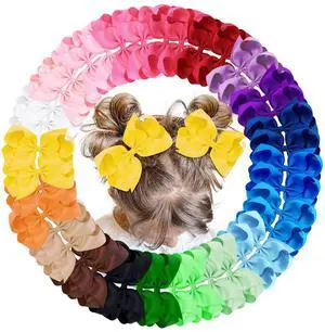 40Pcs 4.5" Hair Bows Clips for Girls Tolddler Hair Accessories 40Pcs 4.5" Hair Bows Clips for Girls Tolddler Hair Accessories
