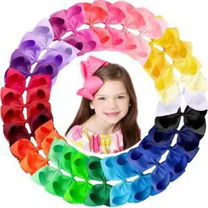 Hair Bows for Girls, 30 Colors 6 Inch Grosgrain Ribbon Hair Bows Clips Alligator Clips Barrettes Hair Accessories, Back to School, Party, Photography, Christmas, Travel Hair Bows for Girls, 30 Colors 6 Inch Grosgrain Ribbon Hair Bows Clips Alligator Clips Barrettes Hair Accessories, Back to School, Party, Photography, Christmas, Travel