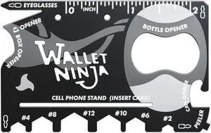 Multitool Card 18 in 1 Credit Card Multi-Tool (Bottle Opener, Can Opener, Screwdrivers, Phone Stand & More) Black Multitool Card 18 in 1 Credit Card Multi-Tool (Bottle Opener, Can Opener, Screwdrivers, Phone Stand & More) Black