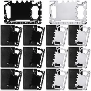 12 Pcs Credit Card Wallet Multitool,Black, Silver,Classic Style 12 Pcs Credit Card Wallet Multitool,Black, Silver,Classic Style