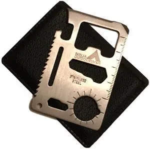 11 in 1 Stainless Steel Credit Card Pocket Sized Survival Multi-Functional Gadget Tool - Great Gift or Stocking Stuffer for Camping, Hiking or Emergency (Single, Silver) 11 in 1 Stainless Steel Credit Card Pocket Sized Survival Multi-Functional Gadget Tool - Great Gift or Stocking Stuffer for Camping, Hiking or Emergency (Single, Silver)
