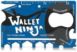 Multitool Card 18 in 1 Credit Card Size Multi-Tool for Quick Repairs, EDC Survival Gear, Bottle Opener, Camping Cool Gadget and Stocking Stuffer (Blue) Multitool Card 18 in 1 Credit Card Size Multi-Tool for Quick Repairs, EDC Survival Gear, Bottle Opener, Camping Cool Gadget and Stocking Stuffer (Blue)