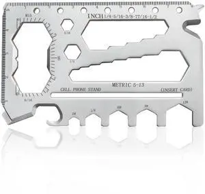40-in-1 Credit Card Multitool TSA Compliant EDC Tool Card, Slim Pocket Survival Wallet Tool(Silver, Single) 40-in-1 Credit Card Multitool TSA Compliant EDC Tool Card, Slim Pocket Survival Wallet Tool(Silver, Single)