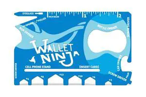 18 in 1 Credit Card Multi-Tool: (Baby Blue) Eyeglass Screwdriver, Hex Wrenches, Bottle Opener, Phone Stand, Can Opener, Ruler 18 in 1 Credit Card Multi-Tool: (Baby Blue) Eyeglass Screwdriver, Hex Wrenches, Bottle Opener, Phone Stand, Can Opener, Ruler