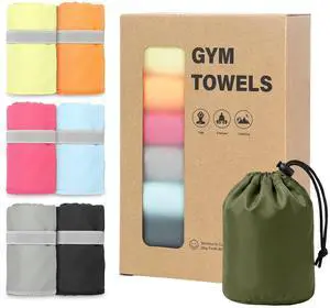 Camping Towels 6 Pack, Quick Dry Microfiber Travel Towels with Carry Bag Camping Towels 6 Pack, Quick Dry Microfiber Travel Towels with Carry Bag