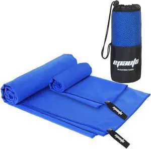 2-Pack Microfiber Quick Dry Travel Towel Set, Blue 2-Pack Microfiber Quick Dry Travel Towel Set, Blue