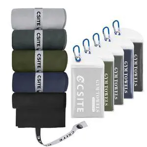 Microfiber Gym Towels 5 Pack - Quick Dry & Highly Absorbent, Odor-Free, Soft & Compact Sweat Towel for Workout, Yoga, Running, Tennis, Camping, Men & Women Microfiber Gym Towels 5 Pack - Quick Dry & Highly Absorbent, Odor-Free, Soft & Compact Sweat Towel for Workout, Yoga, Running, Tennis, Camping, Men & Women