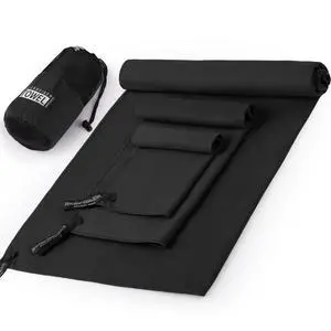 Quick Dry Towels 3 Pack, Ultra Soft Lightweight Microfiber Towel Fast Drying Travel Towels with Bag, Highly Absorbent Compact for Camping, Beach, Yoga, Swimming Gym Black Quick Dry Towels 3 Pack, Ultra Soft Lightweight Microfiber Towel Fast Drying Travel Towels with Bag, Highly Absorbent Compact for Camping, Beach, Yoga, Swimming Gym Black