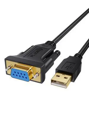USB to RS232 Serial Adapter with PL2303 Chipset, 6.6 FT USB 2.0 to DB9 Female Converter Cable for Cashier Register, Modem, Scanner, Digital Cameras,CNC etc, Black USB to RS232 Serial Adapter with PL2303 Chipset, 6.6 FT USB 2.0 to DB9 Female Converter Cable for Cashier Register, Modem, Scanner, Digital Cameras,CNC etc, Black