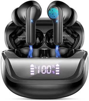 2026 Wireless Earbuds, Bluetooth 5.4 Headphones with ENC Noise Canceling Mics, in-Ear Earphones Deep Bass Stereo, IP7 Waterproof Wireless Headphones for Android iOS 2026 Wireless Earbuds, Bluetooth 5.4 Headphones with ENC Noise Canceling Mics, in-Ear Earphones Deep Bass Stereo, IP7 Waterproof Wireless Headphones for Android iOS