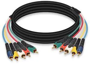 5-RCA Male RGB Component Audio Video Cable,5-RCA Male to 5RCA Male Gold Plated Cable for DVD,TV/HDTV, VCR's, CD Players VCR, Camcorder, Projector1.5M 5-RCA Male RGB Component Audio Video Cable,5-RCA Male to 5RCA Male Gold Plated Cable for DVD,TV/HDTV, VCR's, CD Players VCR, Camcorder, Projector1.5M