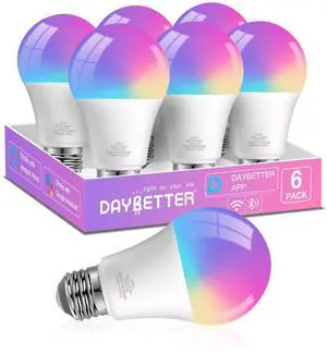 Smart Light Bulbs, RGBCW Color Changing Smart Bulb Compatible with Alexa & Google Home,Preset Scene, Music Sync, A19 E26 2.4G WiFi Bluetooth Dimmable LED Bulbs, 60W Equivalent, 800LM, 6 Pack Smart Light Bulbs, RGBCW Color Changing Smart Bulb Compatible with Alexa & Google Home,Preset Scene, Music Sync, A19 E26 2.4G WiFi Bluetooth Dimmable LED Bulbs, 60W Equivalent, 800LM, 6 Pack