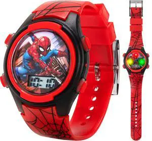 Marvel Spider-Man Digital Watch for Kids Durable Plastic Timepiece, LCD Display, Quartz Accuracy, Iconic Spiderman Imagery Marvel Spider-Man Digital Watch for Kids Durable Plastic Timepiece, LCD Display, Quartz Accuracy, Iconic Spiderman Imagery