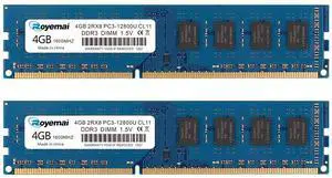 8GB Kit (2X4GB) DDR3 1600MHz PC3-12800U 4GB 2Rx8 240-pin Dimm CL11 1.5V Desktop RAM Memory Module 8GB Kit (2X4GB) DDR3 1600MHz PC3-12800U 4GB 2Rx8 240-pin Dimm CL11 1.5V Desktop RAM Memory Module
