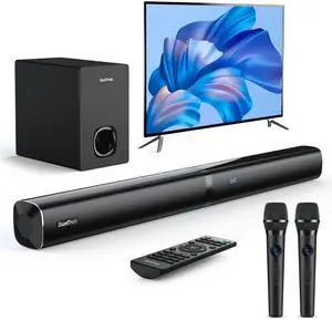with Subwoofer for TV, Home Theater Bluetooth 5.3 Speaker System with 2 Wireless Karaoke Mics, Surround Sound Audio with HDMI ARC, Optical, AUX, USB for Movie, Music, Family Party(Peak 280W) with Subwoofer for TV, Home Theater Bluetooth 5.3 Speaker System with 2 Wireless Karaoke Mics, Surround Sound Audio with HDMI ARC, Optical, AUX, USB for Movie, Music, Family Party(Peak 280W)