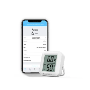 Zigbee Temperature and Humidity Sensor with Digital LCD Display, ZigBee Hub Required, App Records, Remote Monitoring and Smart Home Automation, AAA Batteries Included Zigbee Temperature and Humidity Sensor with Digital LCD Display, ZigBee Hub Required, App Records, Remote Monitoring and Smart Home Automation, AAA Batteries Included