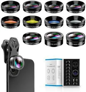 11 in 1 Phone Camera Lens Kit - Wide Angle Lens & Macro Lens+Fisheye Lens/ND32/kaleidoscope/CPL/Color Lens Compatible with iPhone Samsung Sony and Most of Smartphone 11 in 1 Phone Camera Lens Kit - Wide Angle Lens & Macro Lens+Fisheye Lens/ND32/kaleidoscope/CPL/Color Lens Compatible with iPhone Samsung Sony and Most of Smartphone
