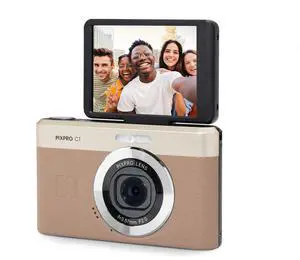 PIXPRO C1 Digital Camera, 13MP Compact Point & Shoot with 4X Optical Zoom, 180 Degree Flip Screen, 1080p HD Video, Brown PIXPRO C1 Digital Camera, 13MP Compact Point & Shoot with 4X Optical Zoom, 180 Degree Flip Screen, 1080p HD Video, Brown