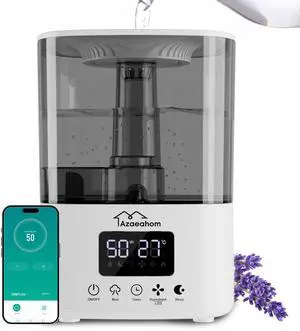 Smart Humidifiers for Bedroom, Top Fill 4L Cool Mist Air Humidifier for Large Room, Essential Oil Diffuser App Control, Fast Symptom Relief, Nightlight, 12H Quiet Runtime for Baby, Plant Smart Humidifiers for Bedroom, Top Fill 4L Cool Mist Air Humidifier for Large Room, Essential Oil Diffuser App Control, Fast Symptom Relief, Nightlight, 12H Quiet Runtime for Baby, Plant