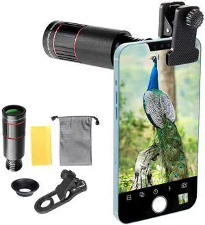 2025 Newly 32X Phone Camera Lens Telephoto Mobile Lens for iPhone and Android Zoom Cellphone Camera Lens with Phone Clip for Picture Video Taking (Black) 2025 Newly 32X Phone Camera Lens Telephoto Mobile Lens for iPhone and Android Zoom Cellphone Camera Lens with Phone Clip for Picture Video Taking (Black)