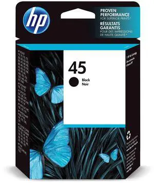 Original 45 Black Ink Cartridge | Works with select DeskJet, DesignJet, OfficeJet, OfficeJet Pro, PhotoSmart, Color Copier, Fax Series | 51645A Original 45 Black Ink Cartridge | Works with select DeskJet, DesignJet, OfficeJet, OfficeJet Pro, PhotoSmart, Color Copier, Fax Series | 51645A