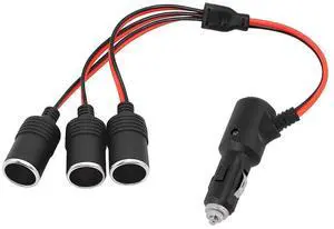 Car Cigarette Lighter Splitter, 1 to 3 Vehicle Cigarette Lighter Splitter Adapter Power Charger Port, 12V/24V Female Socket Plug Extension Cable, Universal for Most Cars Car Cigarette Lighter Splitter, 1 to 3 Vehicle Cigarette Lighter Splitter Adapter Power Charger Port, 12V/24V Female Socket Plug Extension Cable, Universal for Most Cars