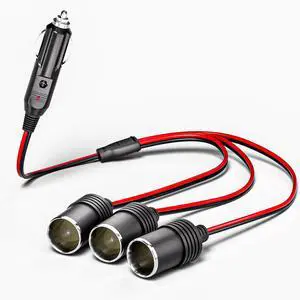 Car Cigarette Lighter Splitter 1 to 3 12V 24V Power Charger 3 Way Socket Splitter Cigarette Lighter Extension Cord Cable Car Cigarette Lighter Splitter 1 to 3 12V 24V Power Charger 3 Way Socket Splitter Cigarette Lighter Extension Cord Cable