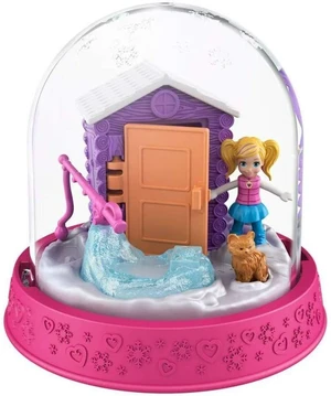 Mattel Polly Pocket Snow Scene Winter Cabin Ornament Mini Playset Mattel Polly Pocket Snow Scene Winter Cabin Ornament Mini Playset