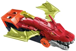 Hot Wheels City Toy Car Track Set, Dragon Launch Transporter & 1:64 Scale Car, Launch Vehicles from Creature's Mouth, Stores up to 5 Vehicles Hot Wheels City Toy Car Track Set, Dragon Launch Transporter & 1:64 Scale Car, Launch Vehicles from Creature's Mouth, Stores up to 5 Vehicles