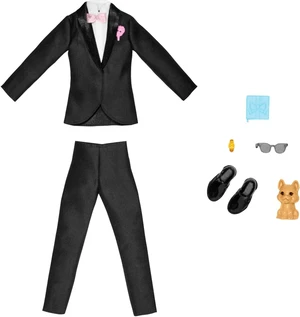 Barbie Ken Fashion Pack, Bridal Set with Groom Outfit for Ken Doll, Includes Tuxedo & Shoes, Puppy & 3 Accessories Barbie Ken Fashion Pack, Bridal Set with Groom Outfit for Ken Doll, Includes Tuxedo & Shoes, Puppy & 3 Accessories