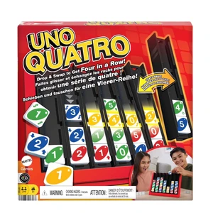 UNO Quatro Game, Adult, Colored Tiles & Plastic Game Grid, 2-4 Players, 53 Piece UNO Quatro Game, Adult, Colored Tiles & Plastic Game Grid, 2-4 Players, 53 Piece