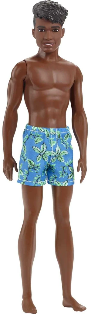 Barbie Ken Beach Doll, Black Hair, Blue Tropical Swim Trunks Barbie Ken Beach Doll, Black Hair, Blue Tropical Swim Trunks