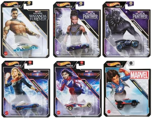 Hot Wheels Character Cars Complete 6Pack (HHB74956G) | Includes Black Panther, Namor, Shuri, Ms. Marvel, Captain Marvel & America Chavez | 1:64 DieCast Vehicles Ages 3+ Hot Wheels Character Cars Complete 6Pack (HHB74956G) | Includes Black Panther, Namor, Shuri, Ms. Marvel, Captain Marvel & America Chavez | 1:64 DieCast Vehicles Ages 3+