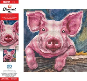 DIAMOND ART BY LEISURE ARTS Piglet, 8"X8", Beginner Diamond Painting Kits DIAMOND ART BY LEISURE ARTS Piglet, 8"X8", Beginner Diamond Painting Kits