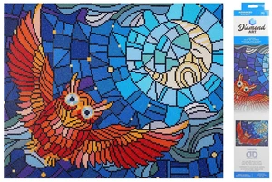 DIAMOND ART BY LEISURE ARTS Diamond Painting Kits for Adults 16"X20" Advanced Stain Glass Owl, Full Drill, Art Kits, Dimond Art, for Adults, Kit DIAMOND ART BY LEISURE ARTS Diamond Painting Kits for Adults 16"X20" Advanced Stain Glass Owl, Full Drill, Art Kits, Dimond Art, for Adults, Kit
