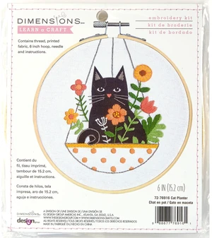 Dimensions 72-76916 Cat Planter Embroidery Needlepoint Kit for Beginners, 6" D, Multicolor, 5pcs Dimensions 72-76916 Cat Planter Embroidery Needlepoint Kit for Beginners, 6" D, Multicolor, 5pcs